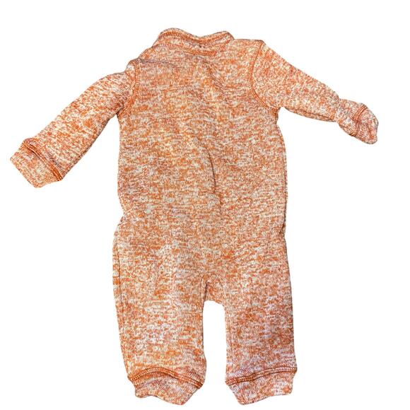 Eddie Bauer Baby Boy Size 6-9 Month Orange Radiator Fleece One Piece Zip Up - Picture 2 of 7